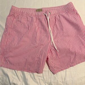J.crew Men’s Pink Gingham Bathing Suit